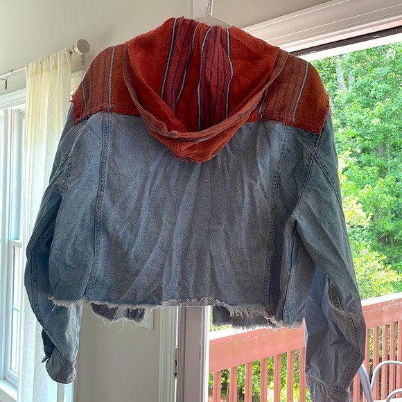 Cropped Jean Jacket with hoodie by Free People - Picture 7 of 11